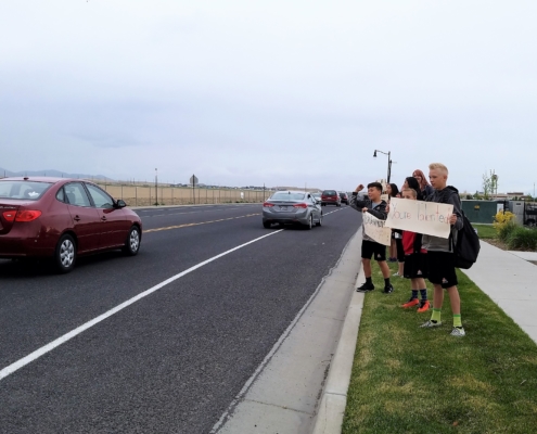 Athlos students spread message of support